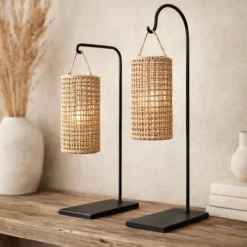 Support de lampe métal brut arrondi