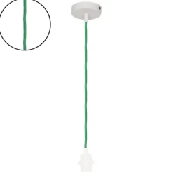 Suspension avec douille blanche et câble tissé