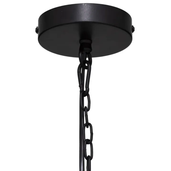 Suspension avec poulie en métal et bois