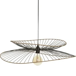 Suspension design en métal et raphia
