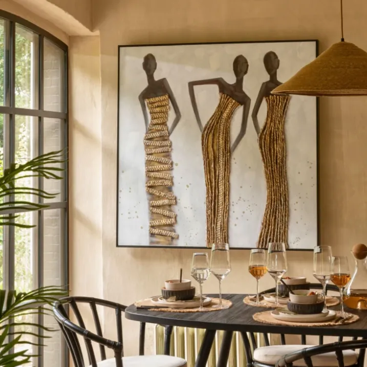 Suspension luminaire chapeau jonc naturel
