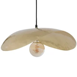 Suspension luminaire design en métal doré