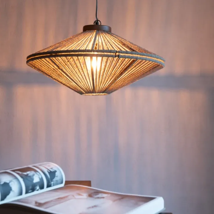 Suspension luminaire en fibre naturelle