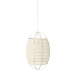 Suspension luminaire en lin et bambou