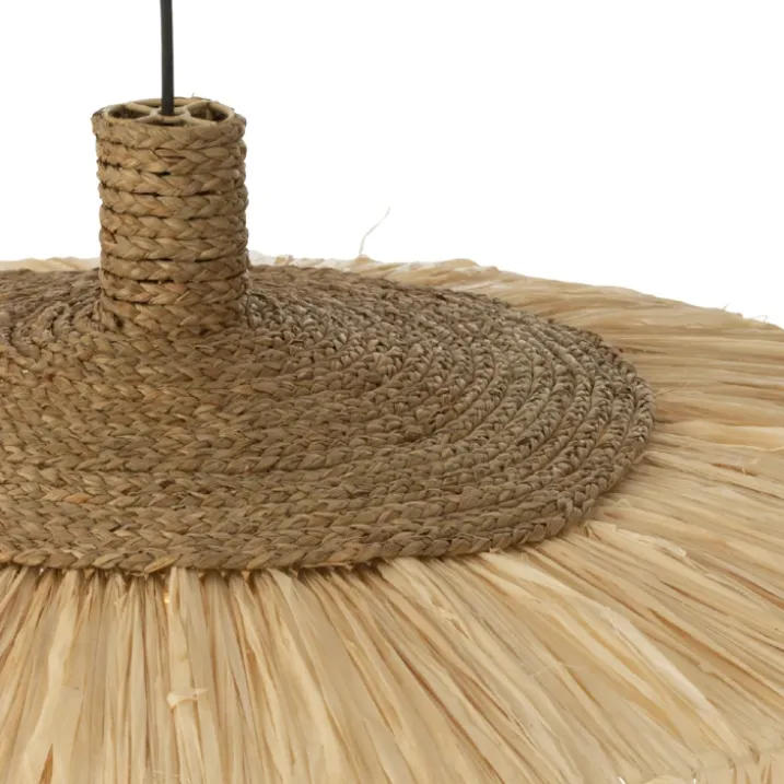 Suspension ronde en raphia