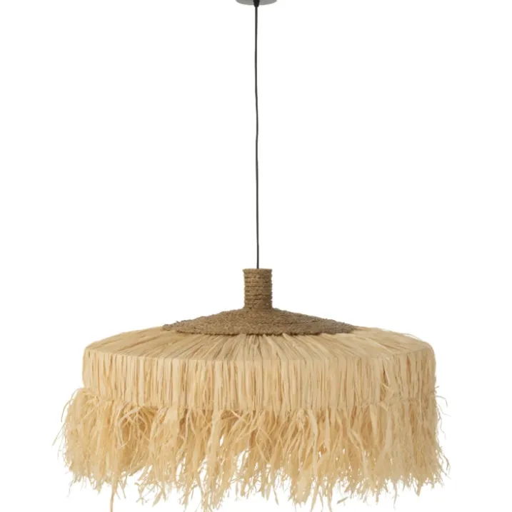 Suspension ronde en raphia