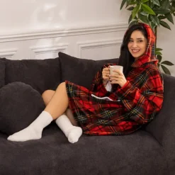 Sweat plaid à capuche