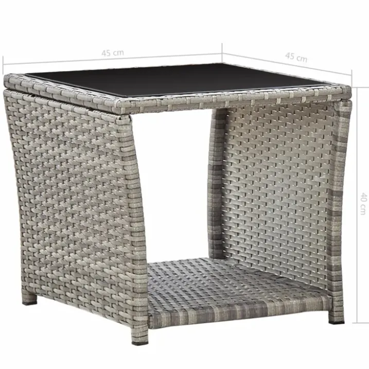 Table basse de jardin avec plateau en verre