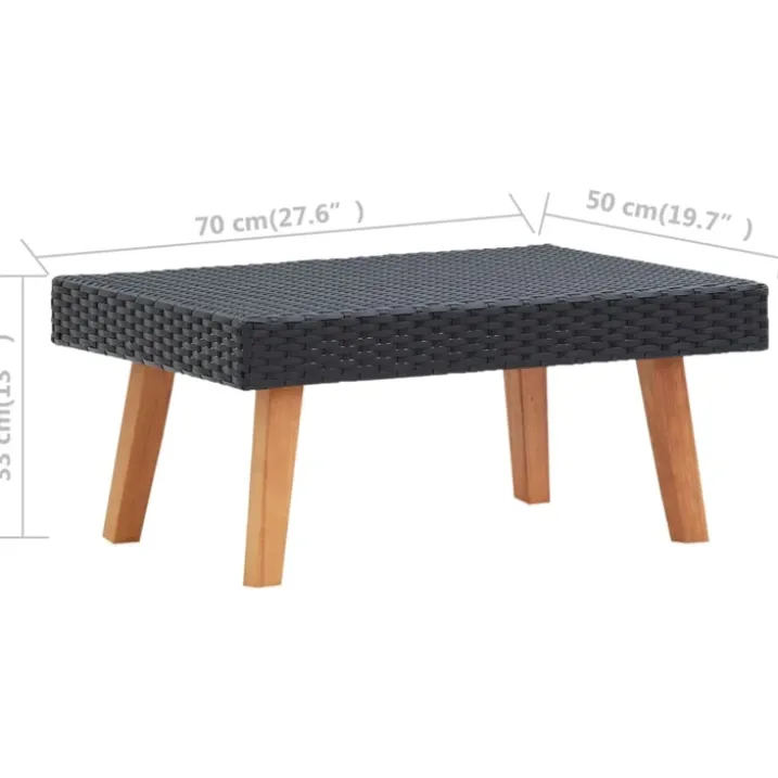 Table basse de jardin en résine tressée