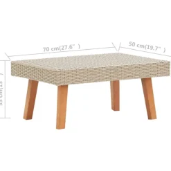 Table basse de jardin en résine tressée