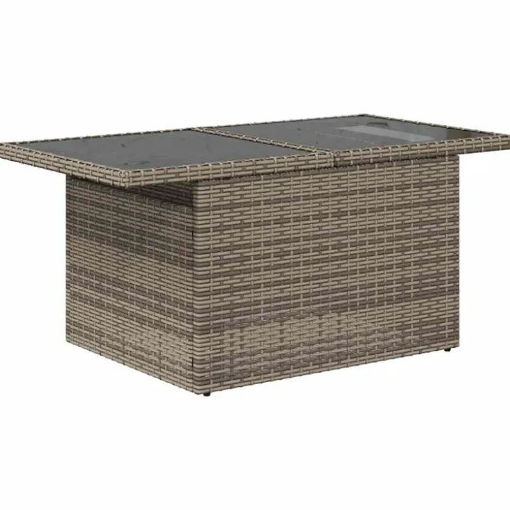Table basse de jardin relevable avec plateau en verre