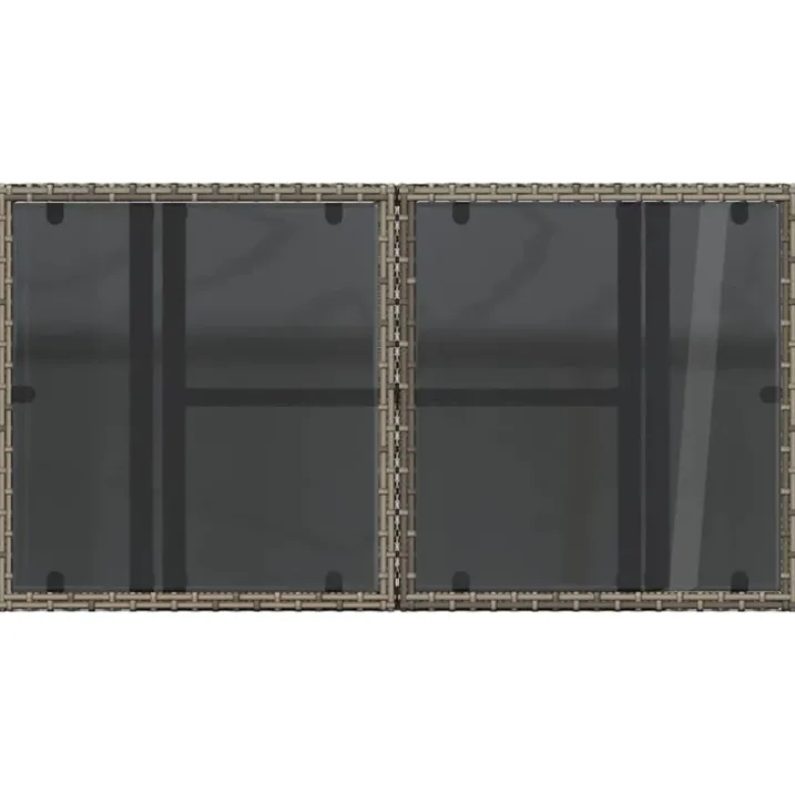 Table basse de jardin relevable avec plateau en verre