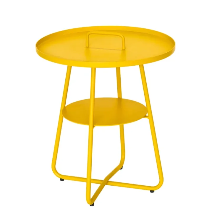Table basse ronde effet indus