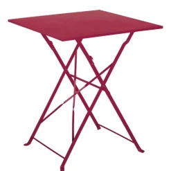 Table carrée de jardin pliante en acier