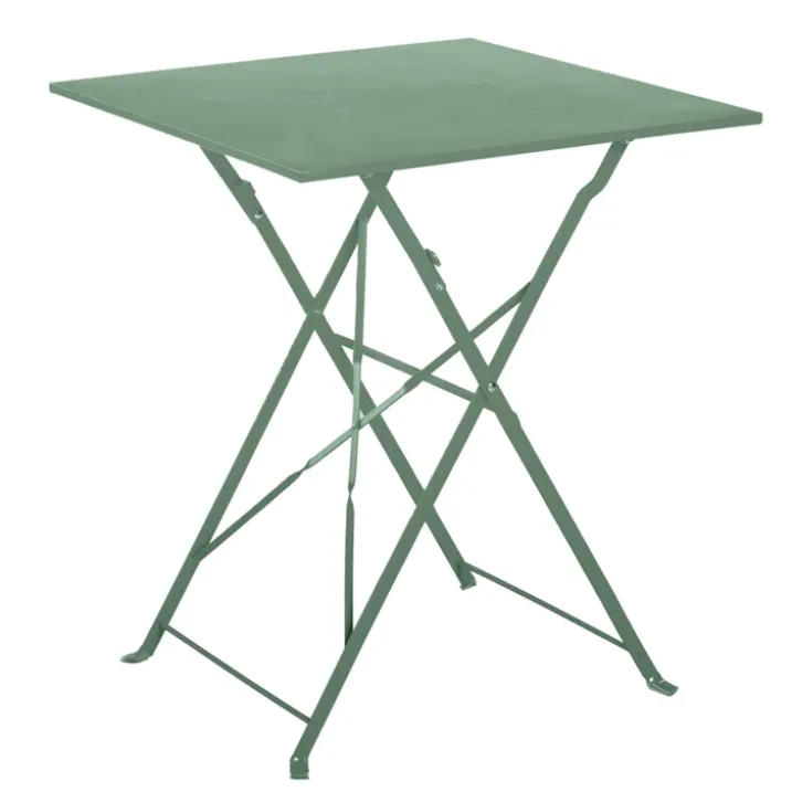 Table carrée de jardin pliante en acier