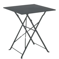 Table carrée de jardin pliante en acier