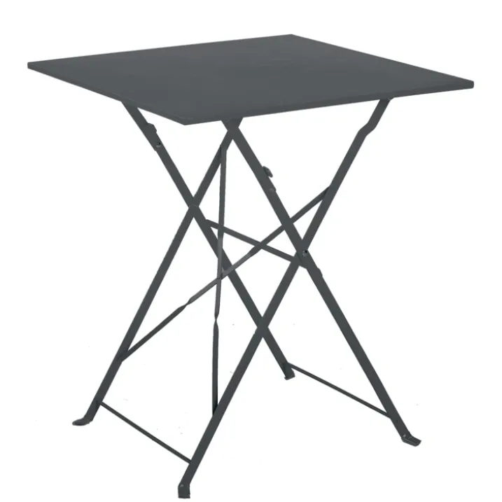 Table carrée de jardin pliante en acier