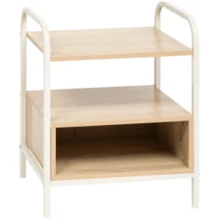 Table de chevet avec tablette et niche en bois