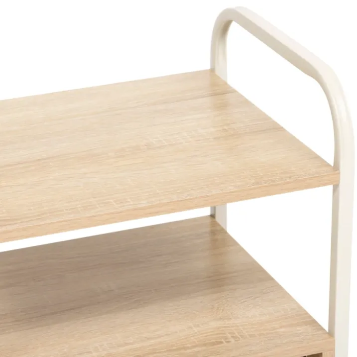 Table de chevet avec tablette et niche en bois