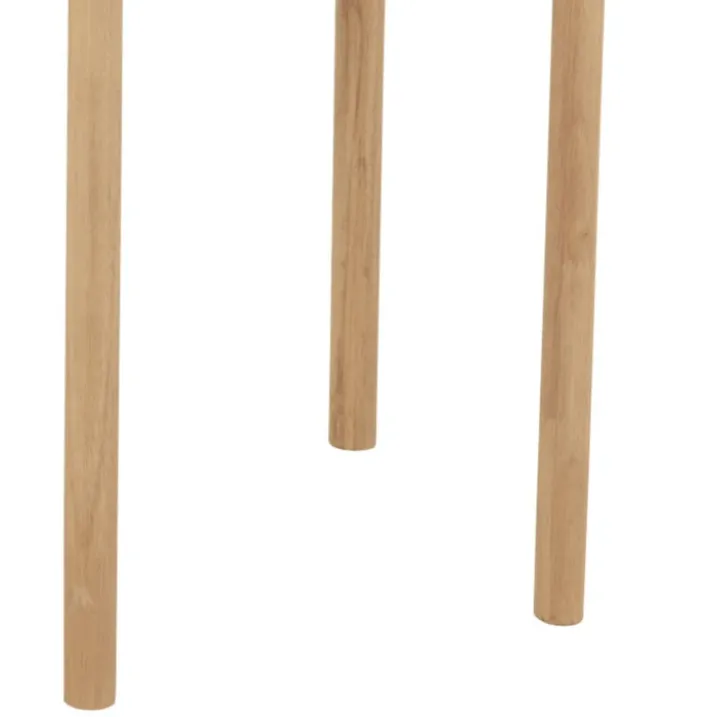 Table de chevet ronde en bois naturel avec tiroir