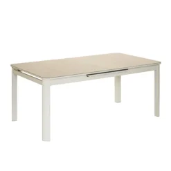 Table de jardin en aluminium et verre