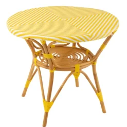 Table de jardin en rotin et bambou tressé