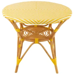 Table de jardin en rotin et bambou tressé