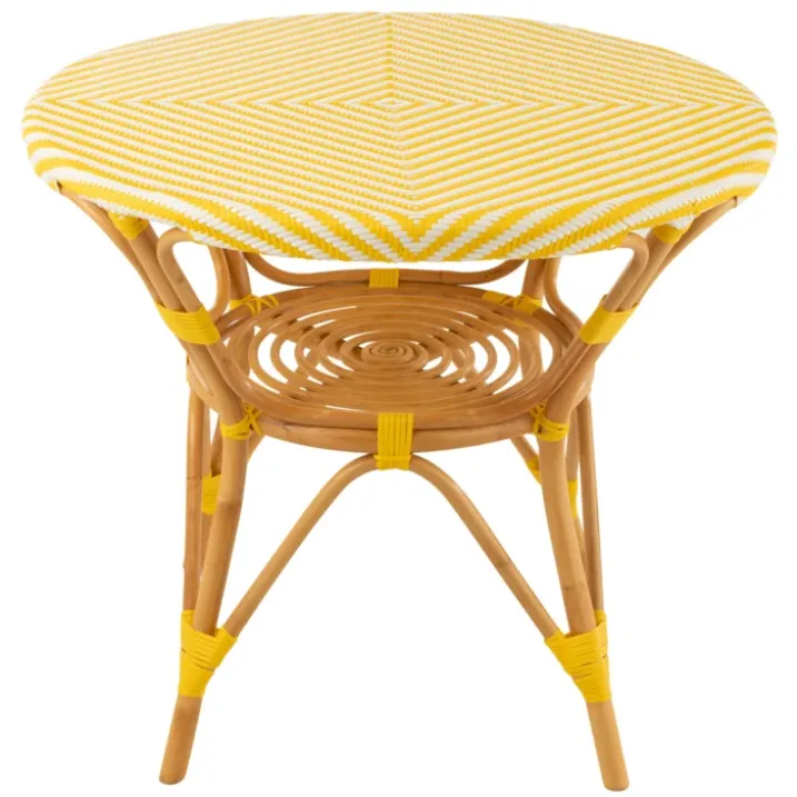 Table de jardin en rotin et bambou tressé