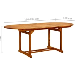 Table de jardin ovale en acacia