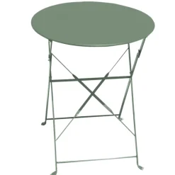 Table de jardin pliante en acier ronde