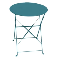 Table de jardin pliante en acier ronde