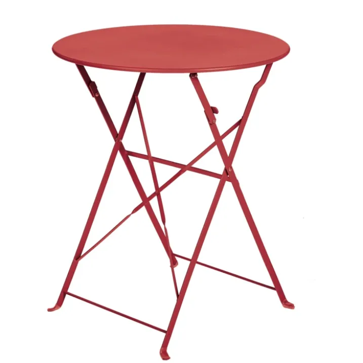 Table de jardin pliante en acier ronde