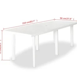 Table de jardin rectangulaire en pvc