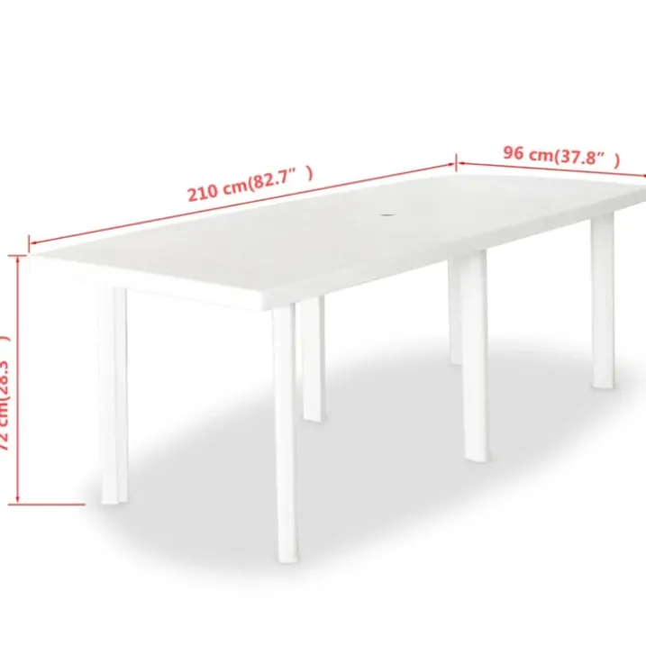 Table de jardin rectangulaire en pvc