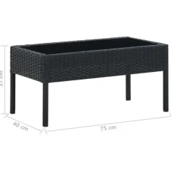 Table de jardin rectangulaire en résine tressée