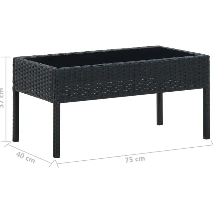 Table de jardin rectangulaire en résine tressée