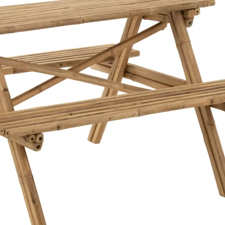 Table de pique-nique en bambou naturel
