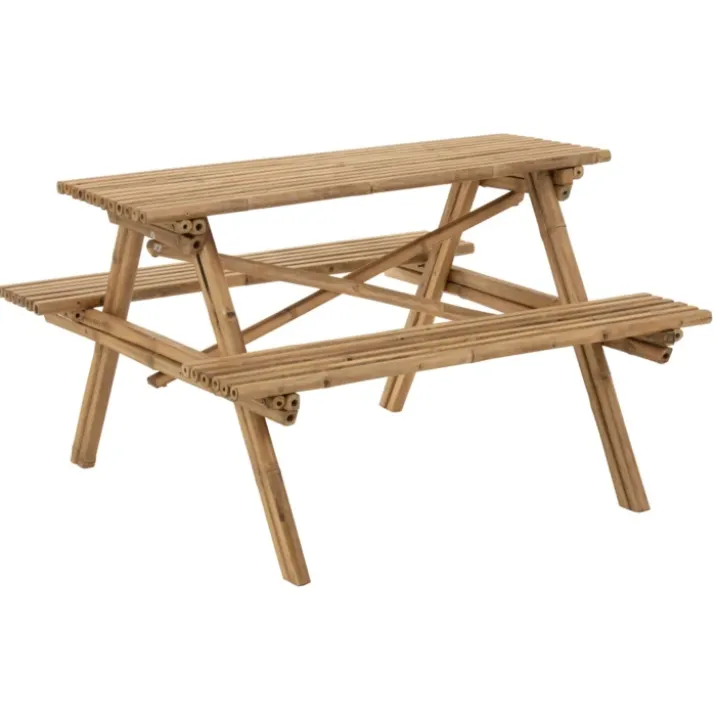 Table de pique-nique en bambou naturel