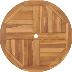 Table extérieur ronde pliante en bois