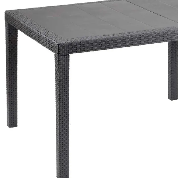 Table à manger extérieure Queen effet rotin