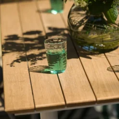 Table rectangulaire en acier et teck