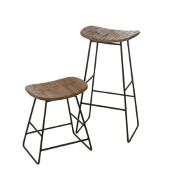 Tabouret de bar en teck recyclé