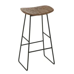 Tabouret de bar en teck recyclé