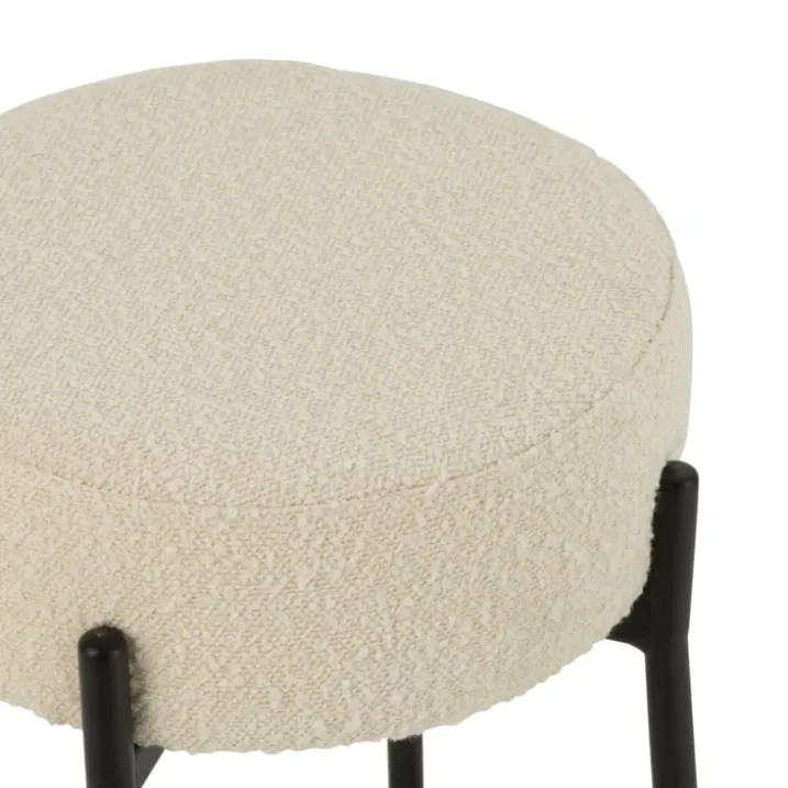 Tabouret de bar en tissu bouclette et métal