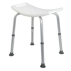 Tabouret de douche réglable avec assise large et poignées