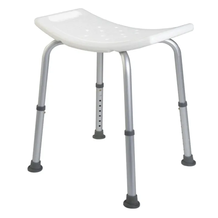 Tabouret de douche réglable avec assise large et poignées