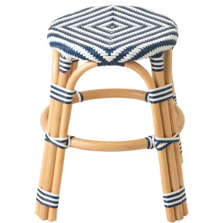 Tabouret de jardin en rotin tressé