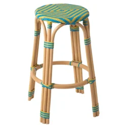 Tabouret de jardin en rotin tressé