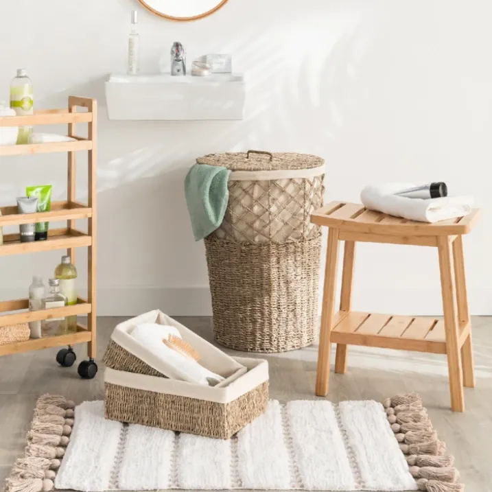 Tabouret de rangement en bambou