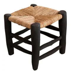 Tabouret marocain noir en bois
